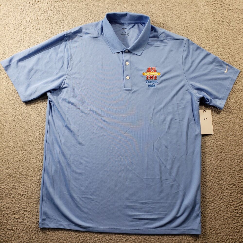 Nike Shirt Men's XL Blue Polo Micro Pique 2.0 NWT Golf Stretch Athleisure Tampa